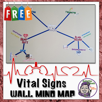 Preview of Middle School Classroom Decoration: Vital Sign Mind Map (Large Wall Size)