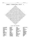 Computer Vocabulary - Large Word Search Worksheet - Form 41