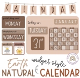 Large interactive CALENDAR in EARTH NATURAL | Widget Style