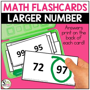 Preview of Larger Number (Advanced Quantity Discrimination) Number Sense Flash Cards