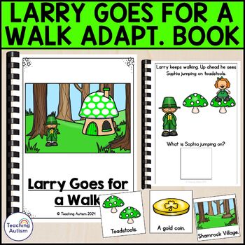 Preview of Larry Leprechaun Goes for a Walk Adapted Book for Special Education