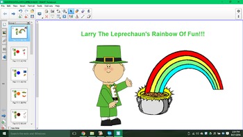 Preview of Larry the leprechaun's rainbow of fun SMARTboard activity!!