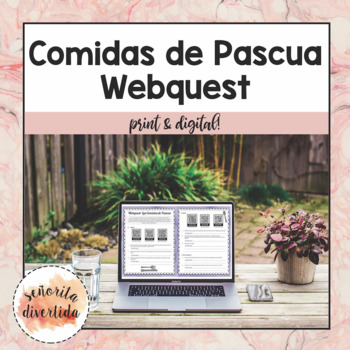 Preview of Las Comidas de Pascua Webquest with Google Slides | Distance Learning Resource