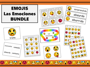 Las Emociones Emoji BUNDLE - Spanish Emotions Vocabulary by Meg Coursey