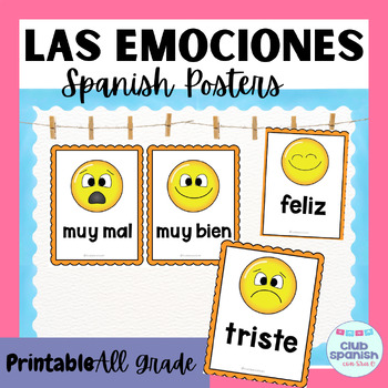 Las Emociones Spanish Classroom Decor Posters Back to School Regreso a ...