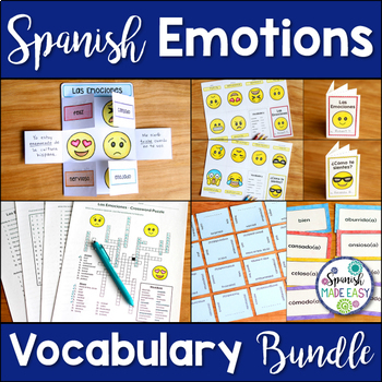 Preview of Las Emociones Spanish Emotions Vocabulary Bundle