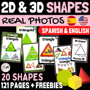 Preview of Las Formas: 2D and 3D Shape Posters in Spanish-English, Bilingual-Dual Classroom