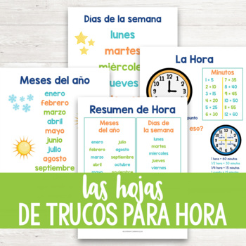 Las Hojas De Trucos Para Hora | Time Cheat Sheets in Spanish