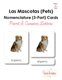 Las Mascotas (Pets) - Spanish Nomenclature Cards