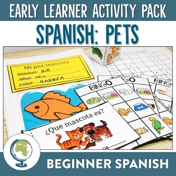 Preview of Las Mascotas Pets in Spanish Beginner Activity Pack