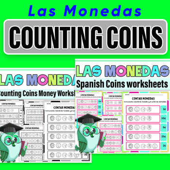 Preview of Las Monedas | Counting Coins Money Spanish Activities 1st 2nd Grade Morning Wo