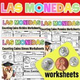 Las Monedas | Counting Pennies , Dimes  & Nickles Spanish Coins