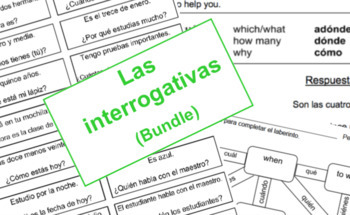Preview of Las Palabras Interrogativas - Interrogatives Bundle