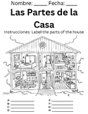Las Partes de la Casa Labeling Worksheet (PDF)