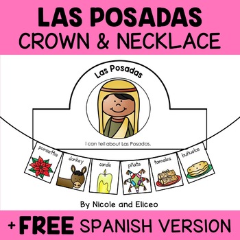 Preview of Las Posadas Christmas Activity Crown and Necklace Crafts + FREE Spanish