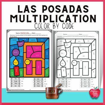 Preview of Las Posadas Activity Multiplication Color by Code