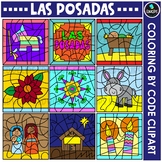 Las Posadas - Coloring By Code Clip Art Set {Educlips Clipart}