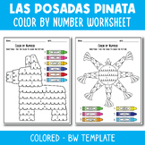 Las Posadas Pinata Color by Number Sheets | Christmas Colo