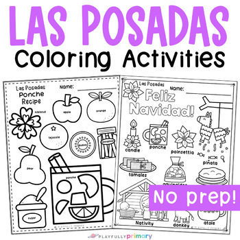 Preview of Las Posadas Activities + Coloring, Christmas in Mexico Holidays Around the World