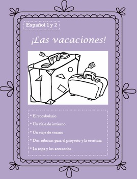 Preview of Las Vacaciones - Un Proyecto - Creating Two Vacation Scenes - Spanish 1 & 2