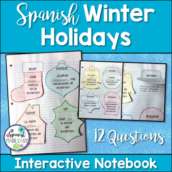 Preview of Spanish Winter Holidays: Interactive Notebook Questions