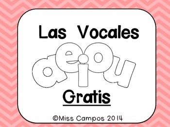 Preview of Las Vocales A, E, I, O, U (Freebie)