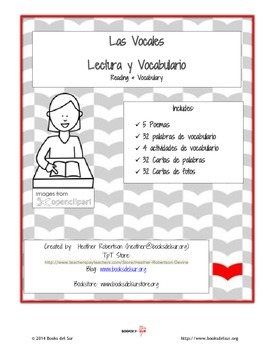 Preview of Las Vocales Lectura & Vocabulario