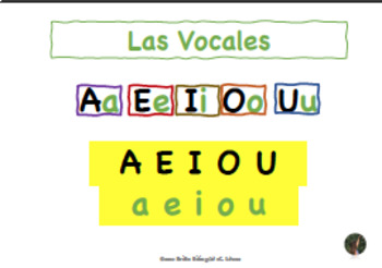 Las Vocales Spanish Vowel Sounds Distance Learning by Brillo Bilingue