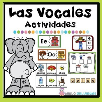 Preview of Spanish Vowels Center Activities Las vocales