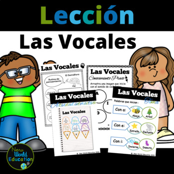Preview of Las Vocales- lección en Español imprimible PDF