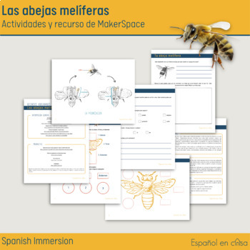 Preview of Las abejas melíferas - MakerSpace Guided Activity in Spanish - Honey Bees