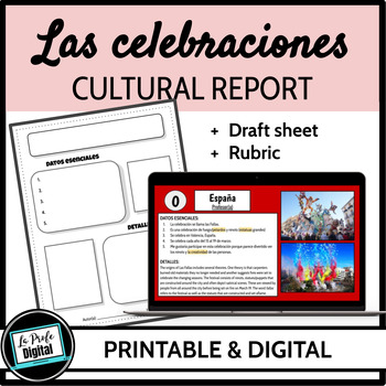 Preview of Las celebraciones - Cultural Report for Spanish Class - celebrations, culture