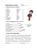 Spanish Emotions Vocabulary Worksheet: Las emociones
