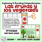 Las frutas y los vegetales Reading Comprehension Print & B