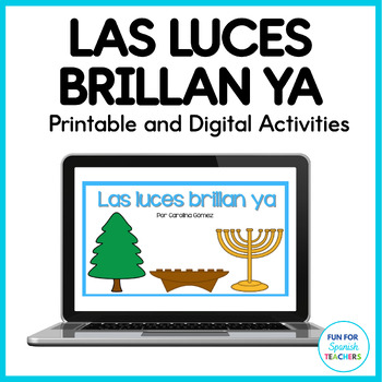Preview of Las luces brillan ya/Spanish Kwanzaa, Hanukkah and Christmas Story & Resources
