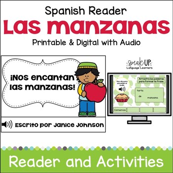 Preview of Las manzanas el otoño Spanish Apples Reader for Fall Print & Digital with Audio