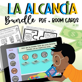 Las monedas Bundle in Spanish  (La alcancía PDF + Boom Cards)