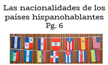 Preview of Las nacionalidades de los países hispanohablantes 