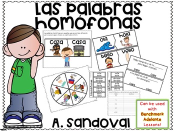 Preview of Las palabras homófonas Homophones in Spanish Benchmark Adelante
