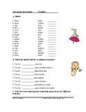 Las partes del cuerpo: Body Parts Spanish Vocabulary Worksheet
