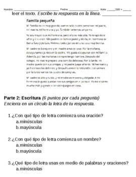 Las reglas de lectura y escritura Examen by Mayra da Rocha | TPT