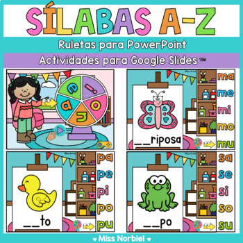 Preview of Las sílabas | Spanish Syllables for Google Classroom™ | Ruletas de PowerPoint