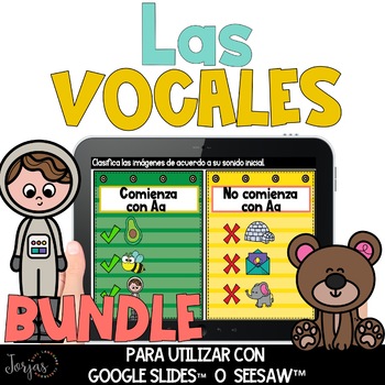 Preview of Las vocales para Seesaw™ y Google Slides™ Digital