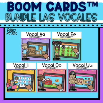 Preview of Las vocales Boom Cards™ Bundle in Spanish