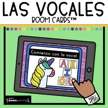 Preview of Las vocales Boom Cards™ in Spanish