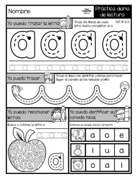 Las vocales, letras, sonido inicial, trazo ( Trabajo diario de lectura ...