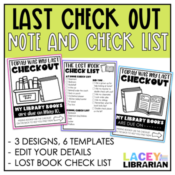 Preview of Last Checkout Day Sheets for School Libraries