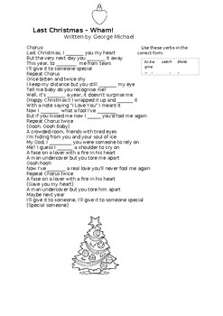 Last Christmas_song_lyrics fill-in by Srita Vega Deleón | TPT