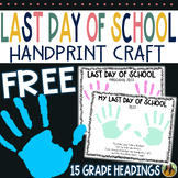 Last Day Of School Handprint Craft | FREE Handprint Craft 