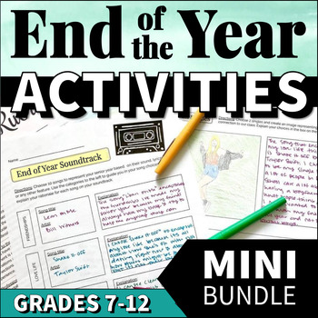 Preview of Last Day of School Activities Middle School | High School End of Year Activities